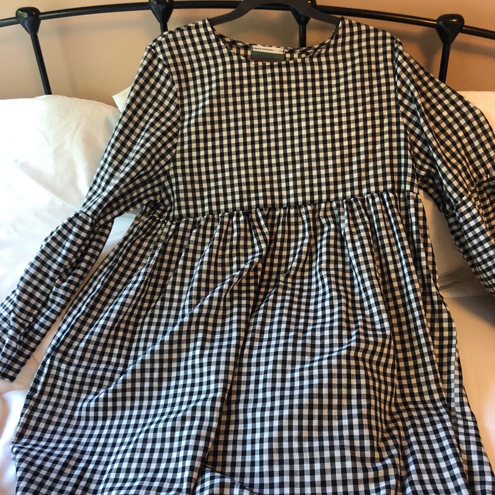 Urban Renewal Checkered Babydoll Shirt Dress
